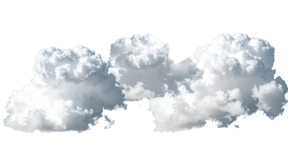 Puffy white cumulus cloud formation against black backdrop