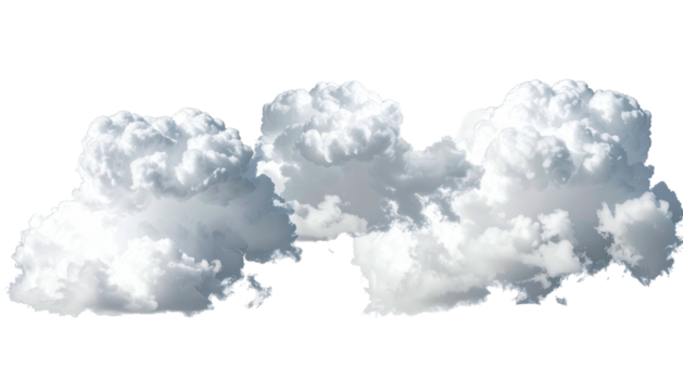 Puffy white cumulus cloud formation against black backdrop