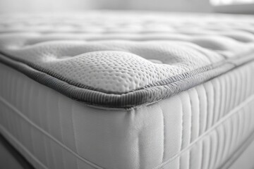 Close up Mattress corner isolated on white background.