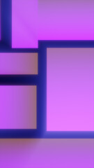 Fototapeta premium Abstract gradient composition of glowing pink and purple rectangular blocks with soft edges
