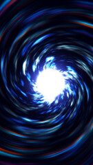 Bright blue glowing vortex spinning with dynamic energy, symbolizing motion, power, and futuristic cosmic force