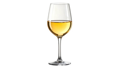 Elegant clear glass filled with light amber liquid on dark