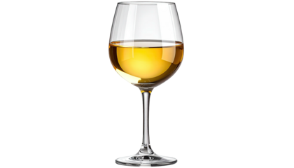 Glass of white wine with clear liquid