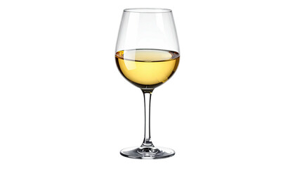 Glass of white wine, isolated, transparent