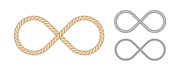 Infinity Lasso Rope Vector Illustration Set
