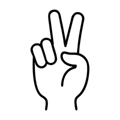 Obraz premium Shows two fingers icon transparent background