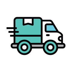 Delivery truck icon vector  logistics and shipping symbol