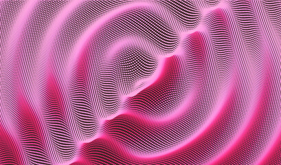 3D wavy background. Ripple effect. Grid surface. Vector illustration for cover, card, postcard, banner, poster, brochure or presentation.