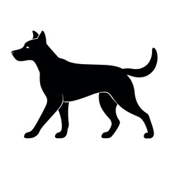 Dog walking silhouette on white background  pet animal vector