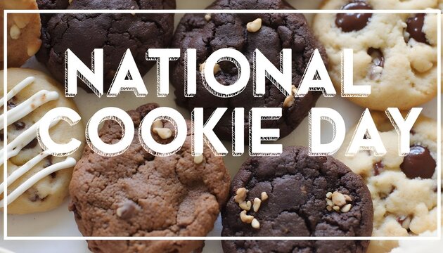 Celebrating national cookie day with a variety of delicious homemade cookies in different flavors and textures Generative AI
