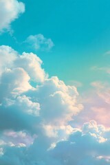 Dreamy Sky with Clouds in Pastel Colors