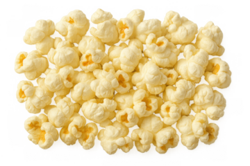 Popcorn snack heap on transparent background, enjoying cozy movie night concept, cinema food, treat for relaxation
