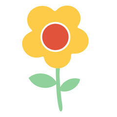 Yellow Flower with Red Center