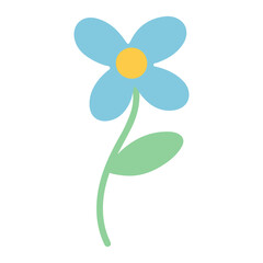 Blue Flower with Curved Stem