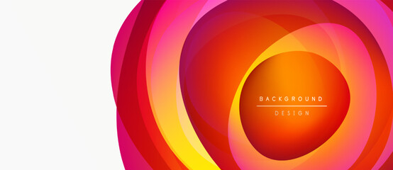 Naklejka na ściany i meble Abstract design features layered circles. Warm colors dominate, creating dynamic visual effect. Text reads background design. Naklejka na ściany i meble Abstract design features layered circles. Warm colors dominate, creating dynamic visual effect. Text reads background design.