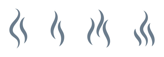 Smoke steam silhouette icon or logo illustration outline black style