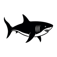 Shark silhouette vector illustration  marine predator design