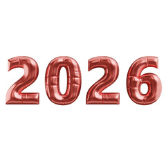 3d render of Celebration banner with happy new year 2026 balloons floating