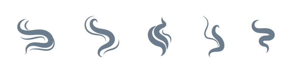 Smoke steam silhouette icon or logo illustration outline black style