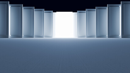 Minimalist architectural style car background rendered in 3D