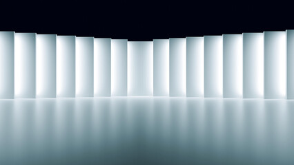 Minimalist architectural style car background rendered in 3D