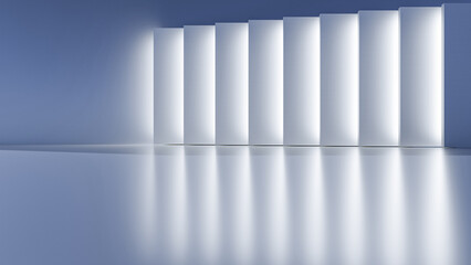 Minimalist architectural style car background rendered in 3D