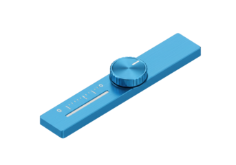 Isolated blue device with dial and scale for precise adjustment, equipment technology