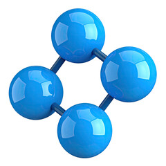 Blue spheres connected by rods, forming a square-like shape