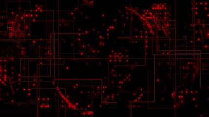 A black and red background with many lines and dots