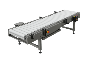 Isolated roller conveyor system industrial equipment used in automated manufacturing