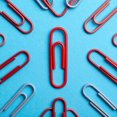 Conceptual Art: Red Paperclip on Monochrome Field