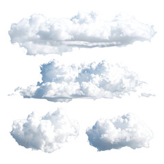 White, fluffy clouds set against a black background