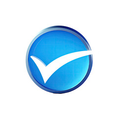 Blue circle with white checkmark inside