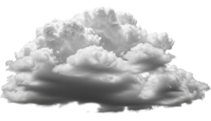 Grey Cumulus Cloud Isolated on a Transparent Background PNG Image