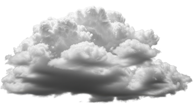 Grey Cumulus Cloud Isolated on a Transparent Background PNG Image