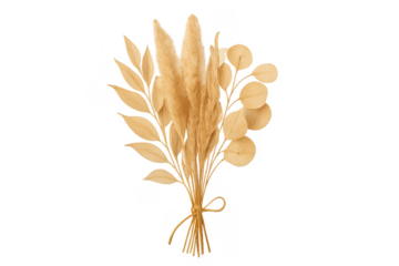 Dried pampas grass and eucalyptus leaves bouquet boho