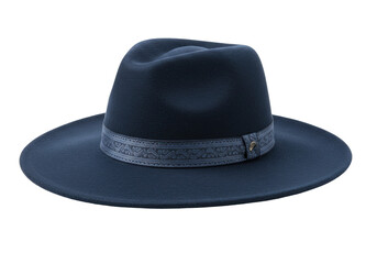 Isolated fashionable men's dressy fedora with decorative hatband, classic style and shape