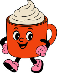Cute Hot Chocolate Mug Cartoon Character