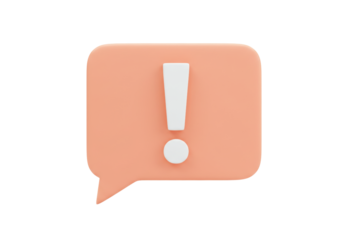 Isolated speech bubble with exclamation point for warning message or important alert notice