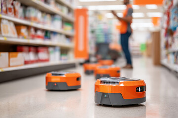 Autonomous Robots Navigating Supermarket Aisle