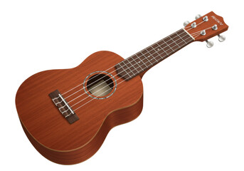 Fototapeta premium Isolated ukulele for hobbyists, stringed instrument for music learning, fun acoustic hobby
