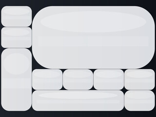 Minimalist UI Layout Template with Rounded Rectangles on Dark Background