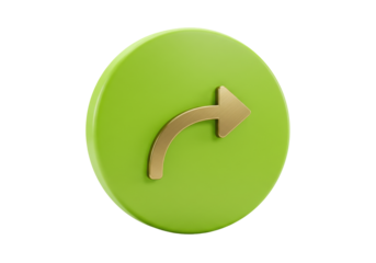 Isolated arrow icon on green button, representing direction or navigation in technology