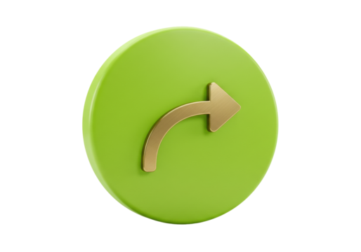 Isolated arrow icon on green button, representing direction or navigation in technology - Powered by Adobe