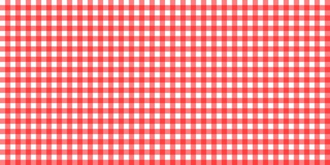 Red gingham checkered pattern background. Classic picnic plaid seamless design in red and white tones, perfect for fabric, tablecloth, and decorative use.