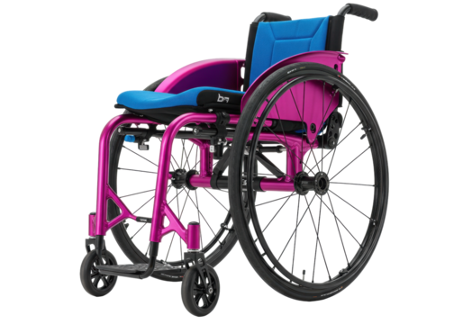 Isolated light weight manual wheelchair; personal mobility aid with vivid color design