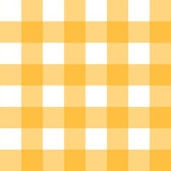 Yellow gingham checkered pattern background. Bright plaid seamless design in yellow and white tones, ideal for fabric, tablecloth, and cheerful home decor.