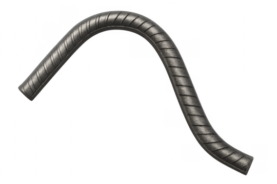 Bent steel reinforcement bar for concrete strengthening