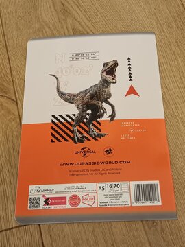 Jurassic World Notebook - Universal Studios Merchandise A5 Size, Orange and Gray Design
