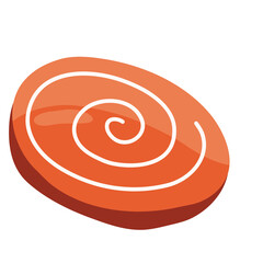 Orange Swirl Candy With Transparent Background
